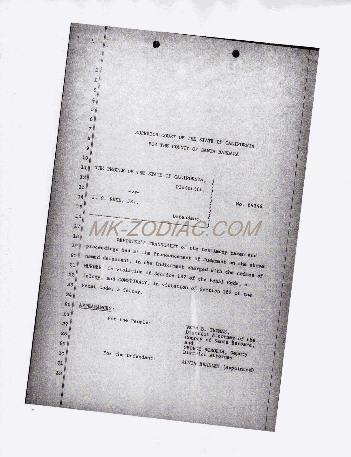 reporter&acute;s transcript for Reed - page 1