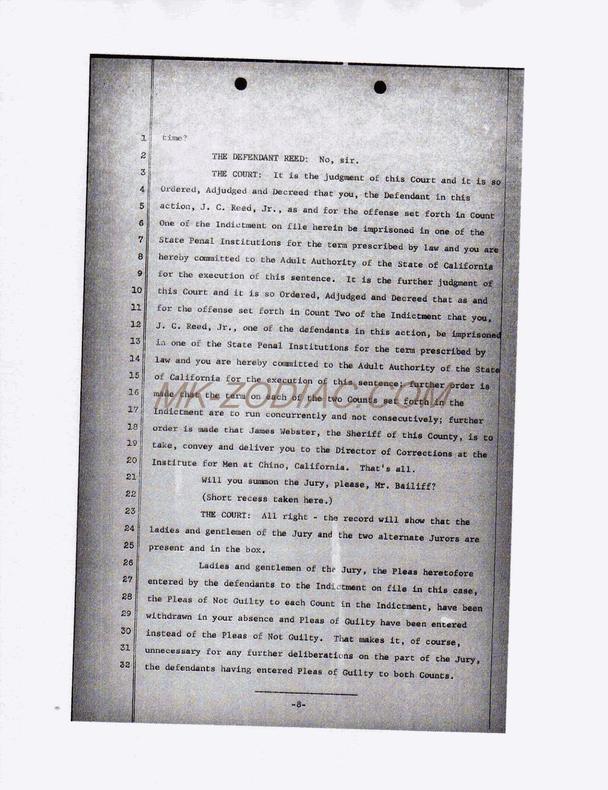 reporter&acute;s transcript for Reed - page 8