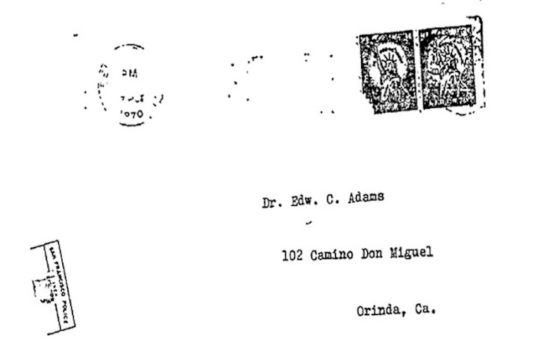 communication postmarked October 17, 1970, at Berkeley, California