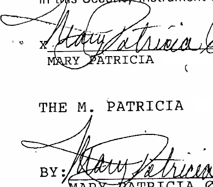 2002 sample of Patricia Hautz´s handwriting from public records