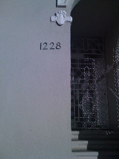 close-up of address number
